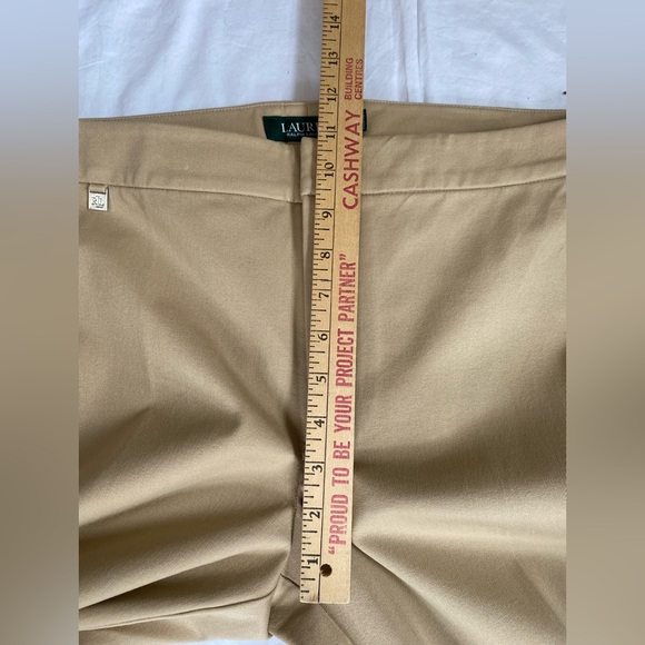 Lauren Ralph Lauren Women's Tan Minimalist Cropped Trousers Pants 12 Old Money - Picture 8 of 16